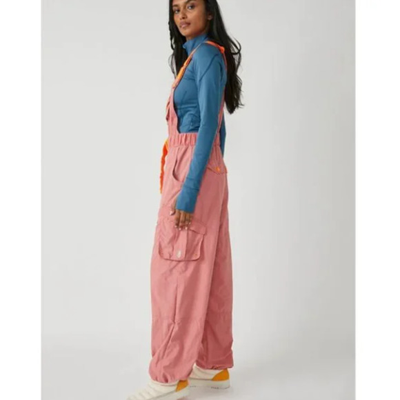 NWOT Free People FP Movement Morning Meadow Jumpsuit Overalls Matte Rose XS - Picture 7 of 10